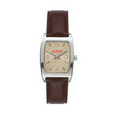 Women's Hartford Silver-Tone Watch W/ Brown Leather Strap